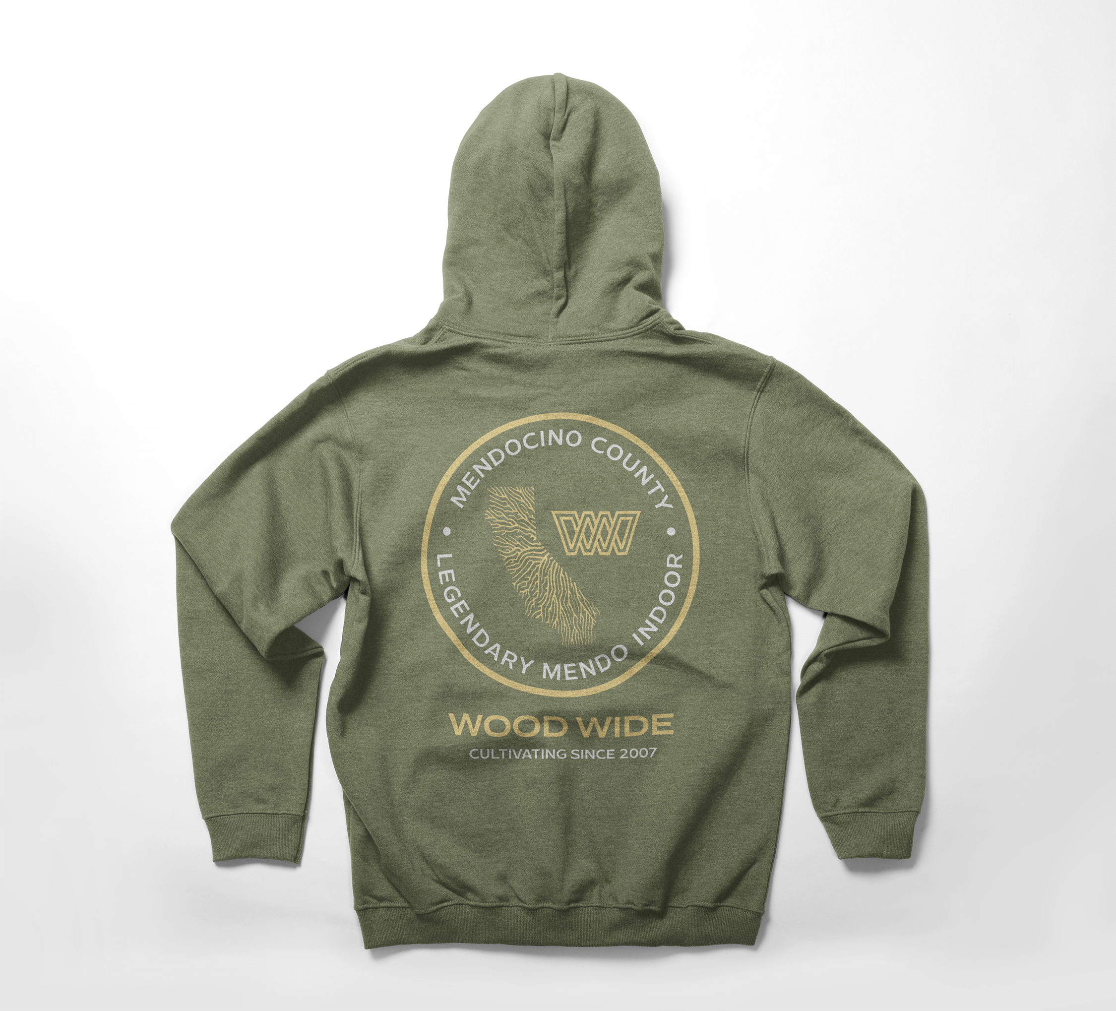 Wood Wide “Mendo Seal” Heavyweight Hoodie – Olive
