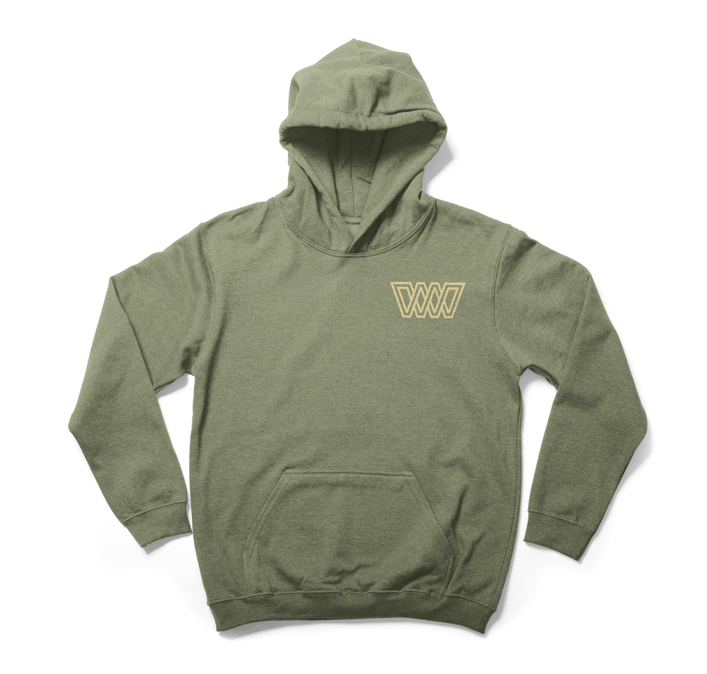 Wood Wide “Mendo Seal” Heavyweight Hoodie – Olive